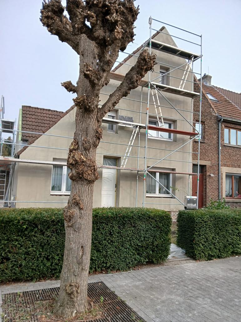 Façade en crepi gris à Zaventem