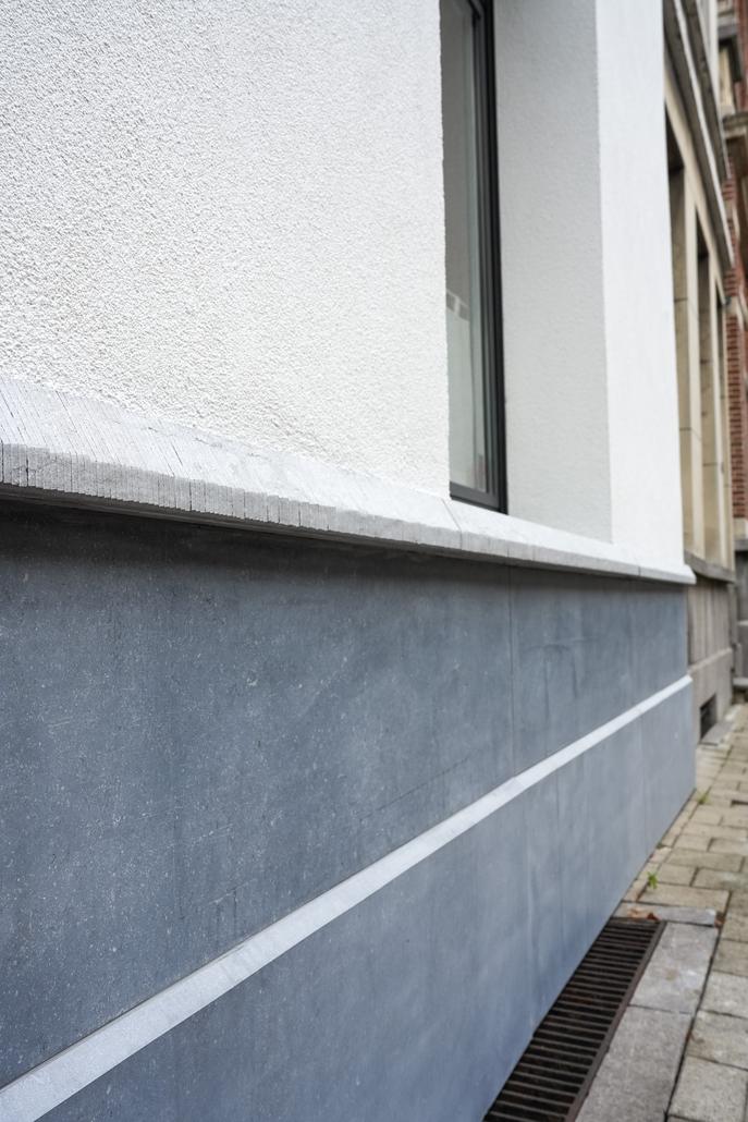 Rénovation de façade avec crépi à Berchem
