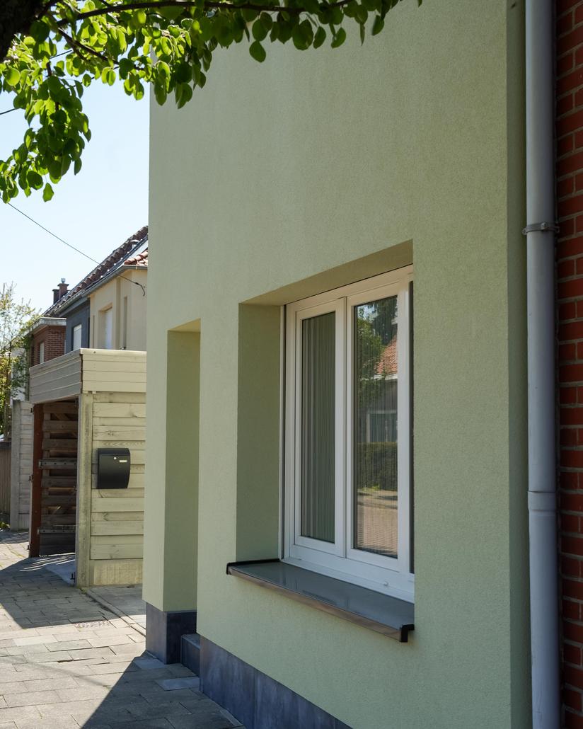 Gevelrenovatie met crepi in Eeklo