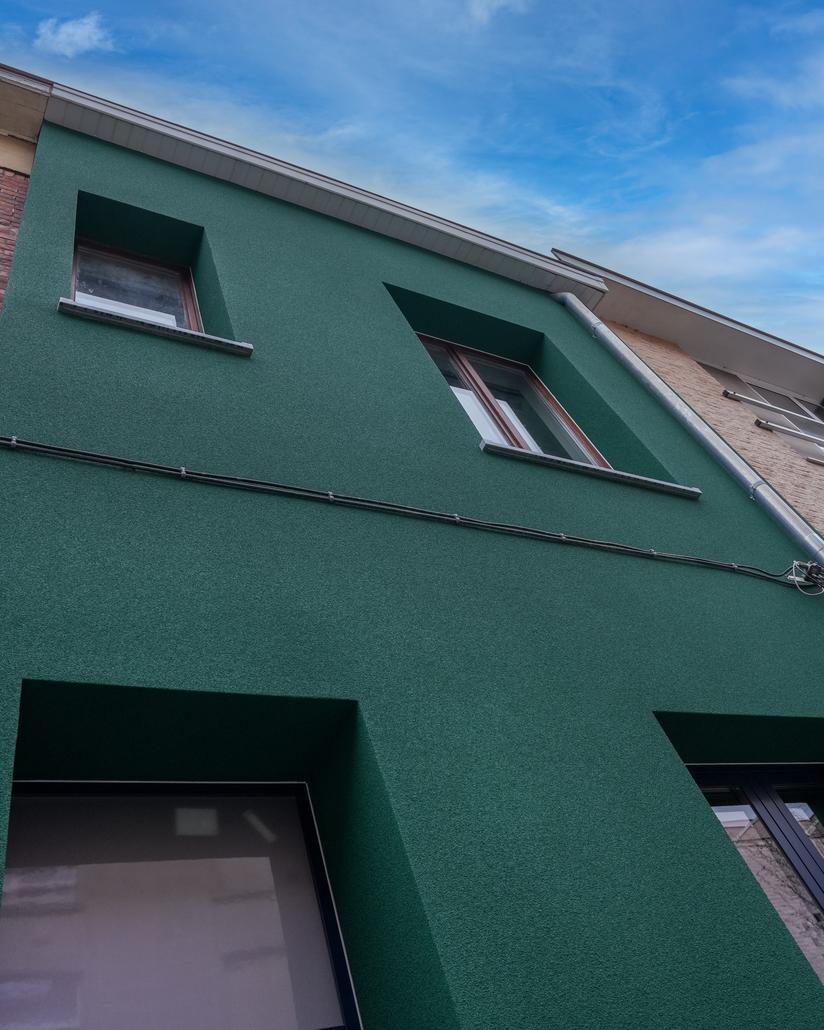 Rénovation façade liège projeté Gand