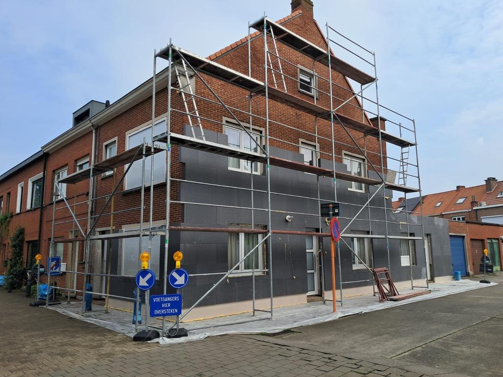 Isolation de façade et liège projeté à Gand