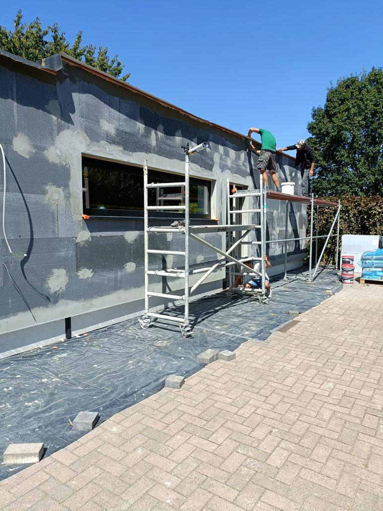 Cleys rénove la façade à Sint-Niklaas avec du crepi