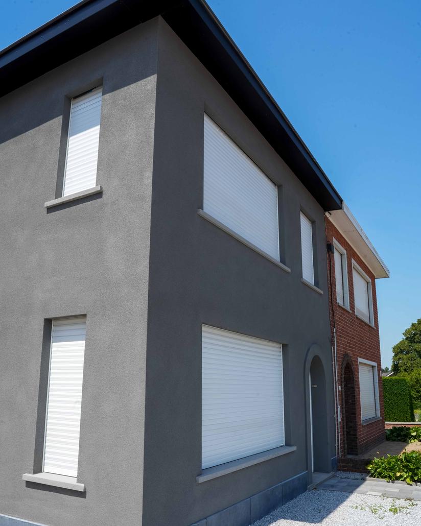 Spuitkurk gevelrenovatie in Sijsele