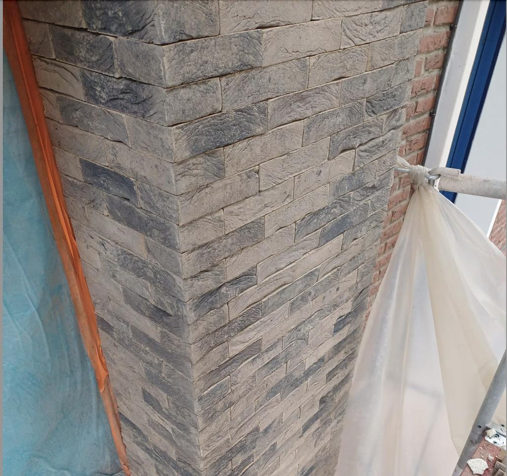 Isolation de façade et plaquettes de brique à Deurne