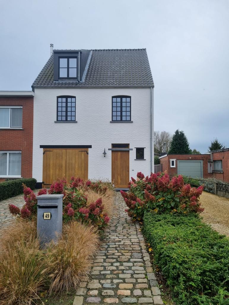 Enduit à la chaux au liège sur maison à Nijlen