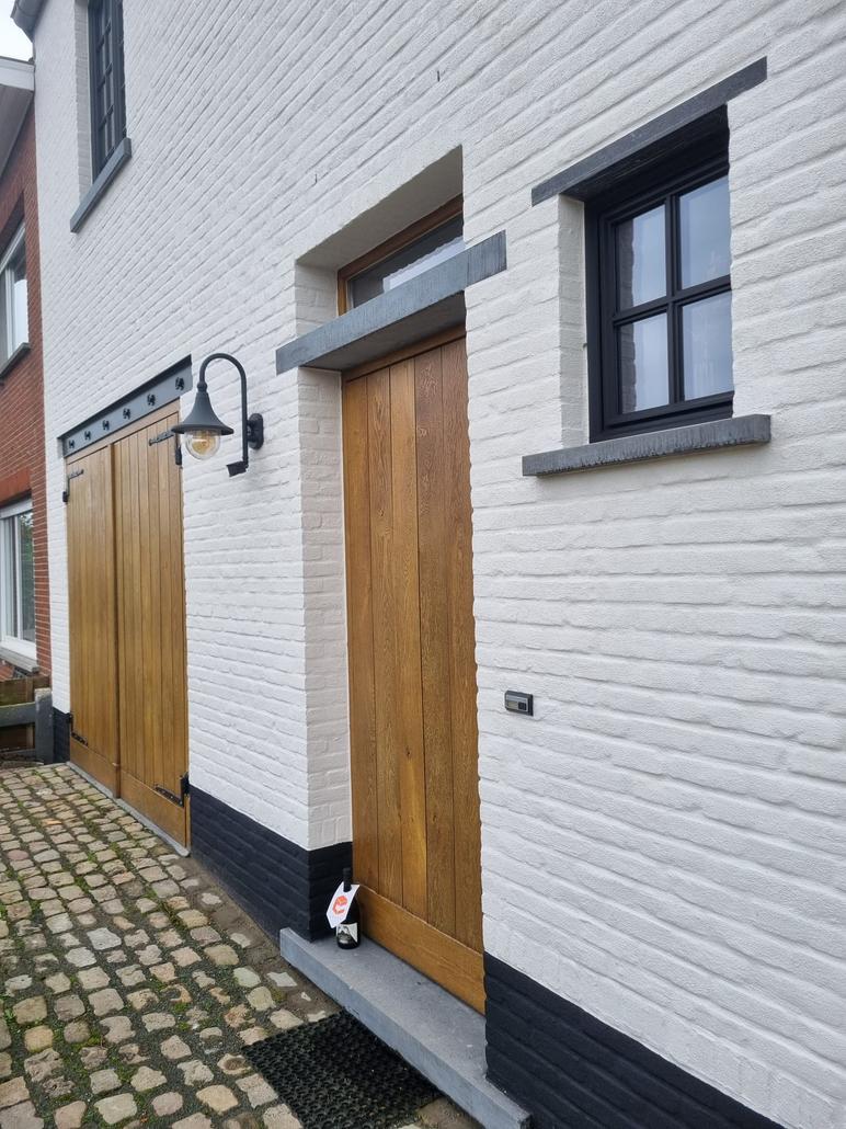Enduit à la chaux au liège sur maison à Nijlen