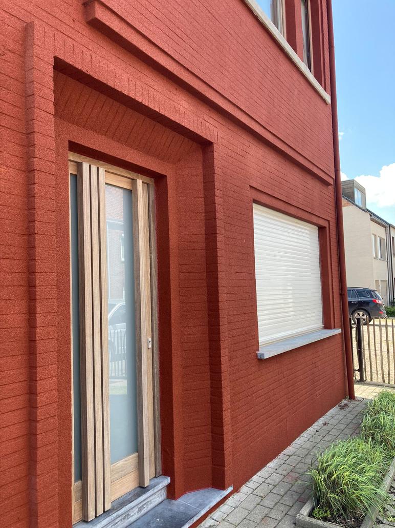 Renovation de facade avec liege projete Sint-Niklaas