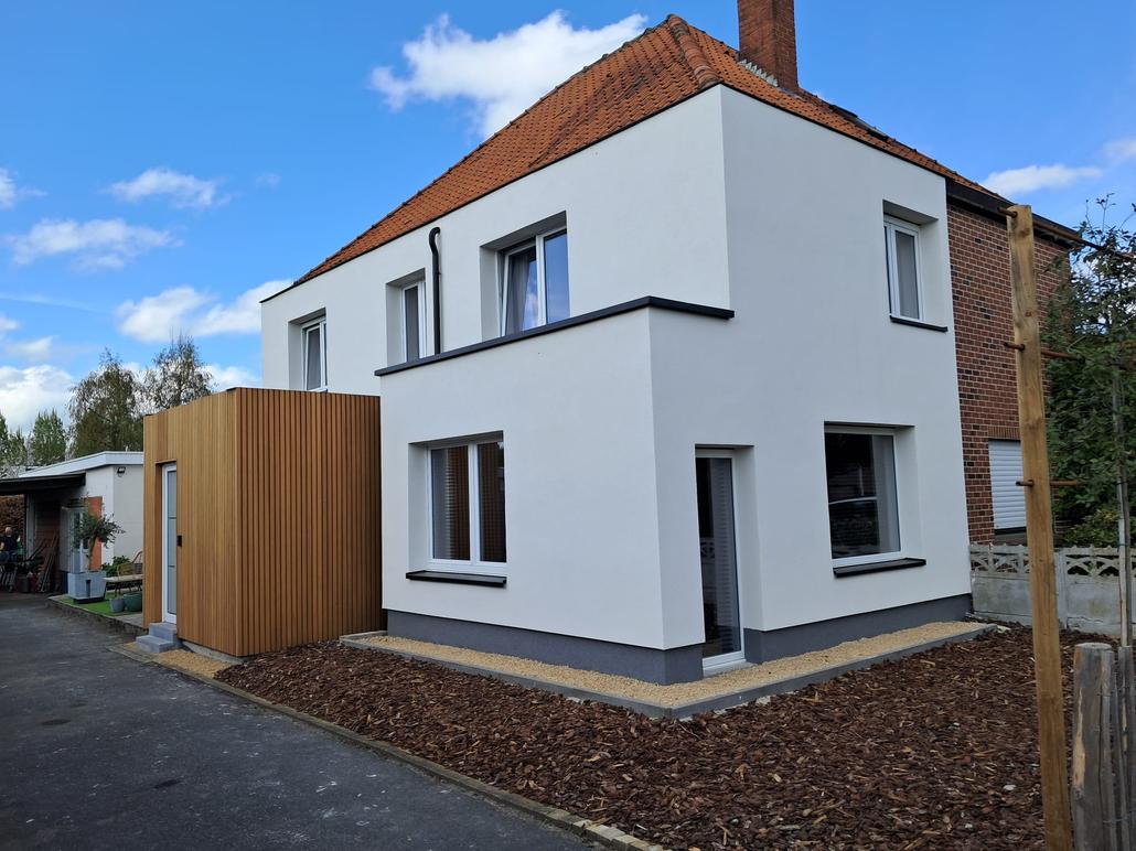 Isolation de facade et renovation de toit a Waregem