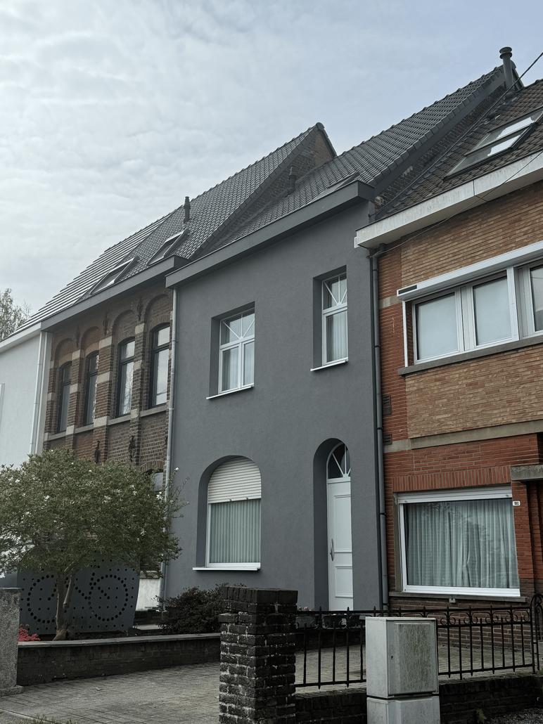 Isolation de façade et crepi gris à Melle