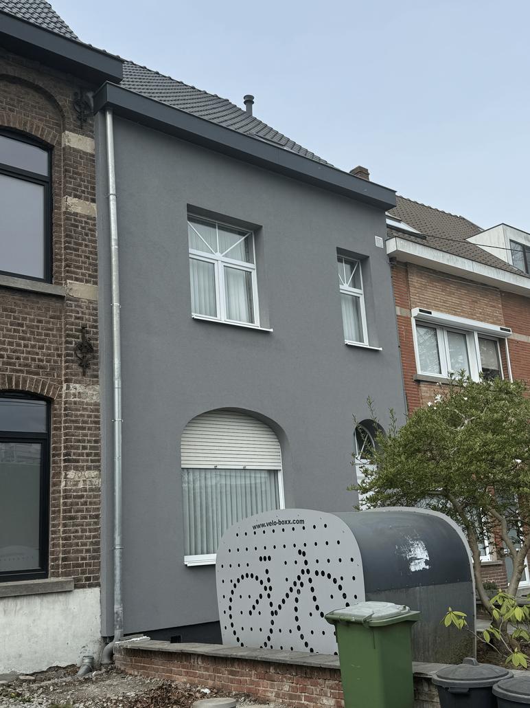 Isolation de façade et crepi gris à Melle