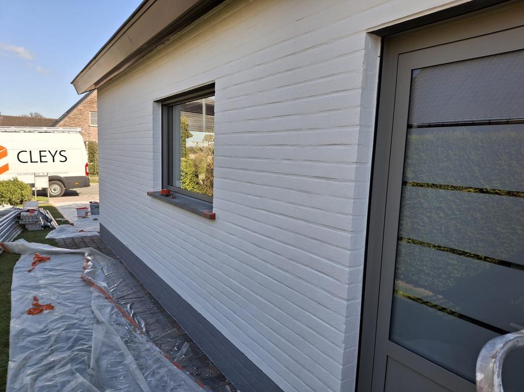 Rénovation de façade avec du kalei à Renaix