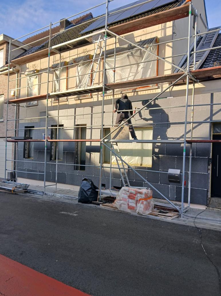 Isolation de façade maison mitoyenne à Denderleeuw