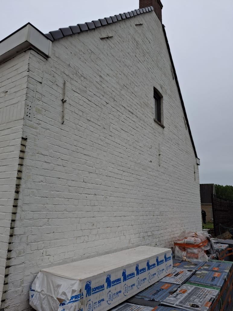 Gevelisolatie met crepi in Kruishoutem