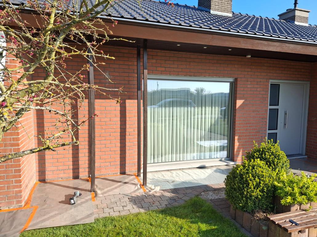 Rénovation de façade avec du kalei à Renaix