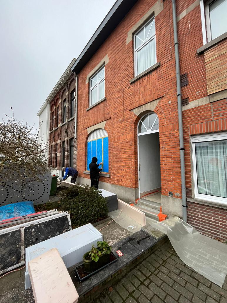 Isolation de façade et crepi gris à Melle