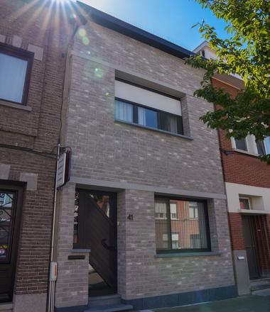 Gevel met isolatie en steenstrips Merksem