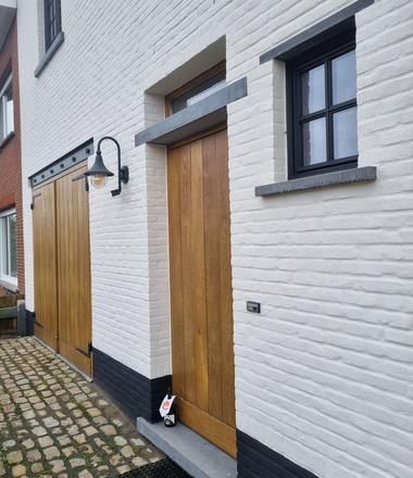 Enduit à la chaux au liège sur maison à Nijlen